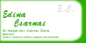 edina csarnai business card